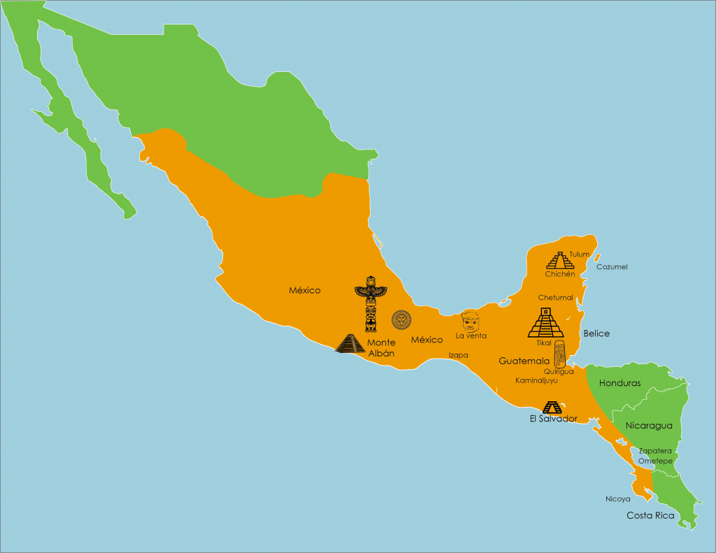 Mapa de Mesoamérica 