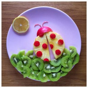 Alimentación saludable con forma de ladybug